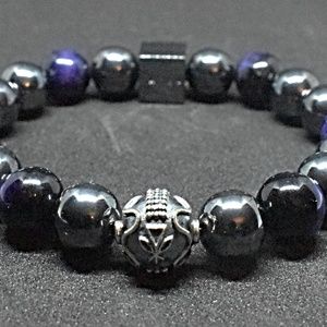 Kamea Blk Label Tiger Eyes Purple 10mm Bracelet